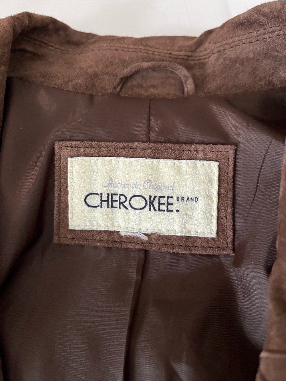 Vintage Y2K Cherokee Brown Suede Blazer Jacket Size XL - Picture 10 of 11